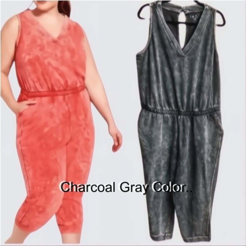 Lane Bryant Livi Active French Terry Jumpsuit 22/24